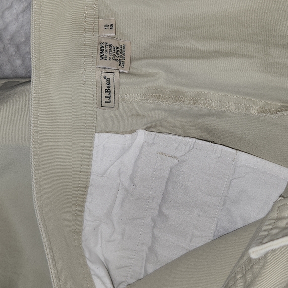 L.L.BEAN WOMENS CROPPED ANKLE PANTS BEIGE COLOR SIZE 10 - Picture 6 of 11